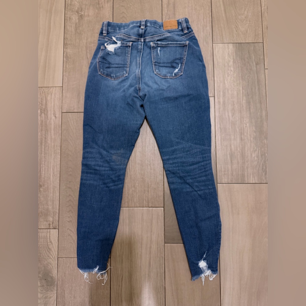 American Eagle Outfitters Womens Ripped Blue Skinny Jeans - Picture 2 of 11